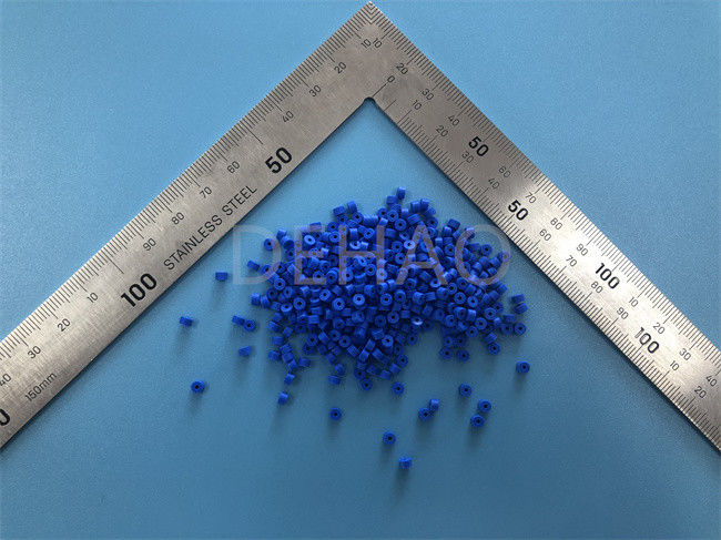 Insulator Suku Cadang Mesin PTFE Biru Untuk Konektor RF ISO14001