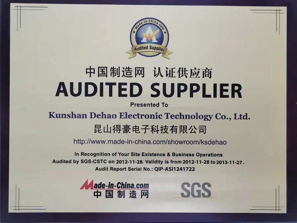 Cina Kunshan Dehao Electronic Technology Co., Ltd Sertifikasi